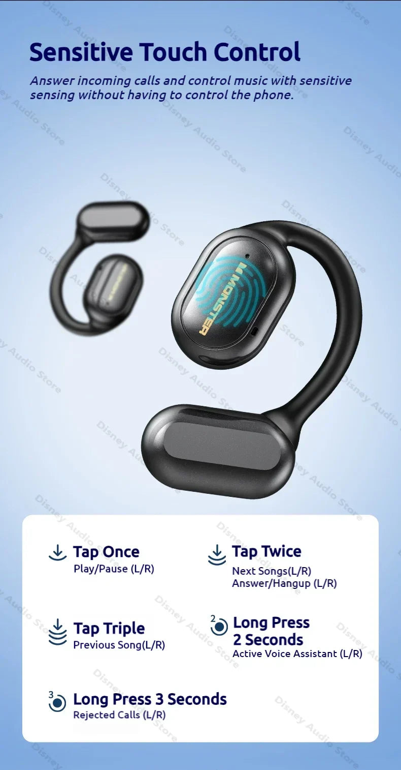 Wireless Open-Ear Sports Headphones – Bluetooth 5.4 + TF Card Support