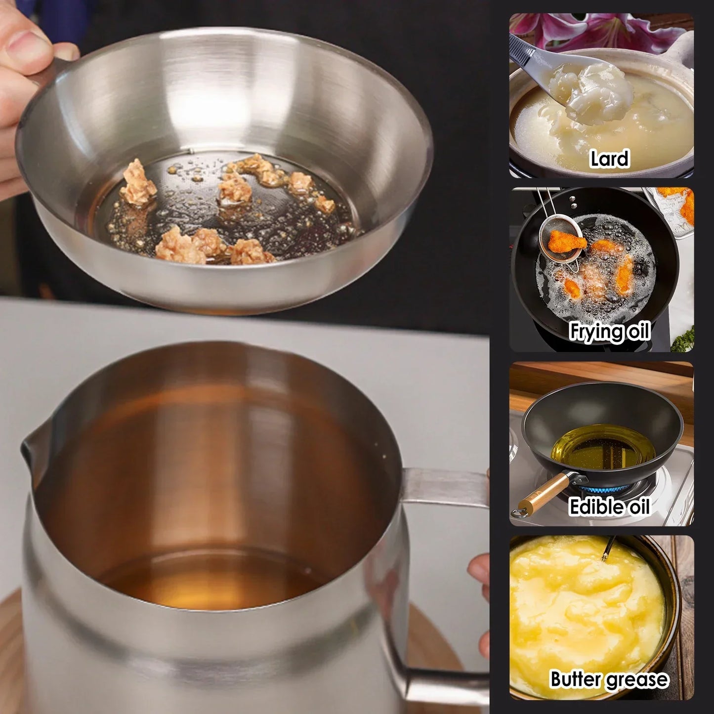Oil Filter Fry Basket & Storage Pot