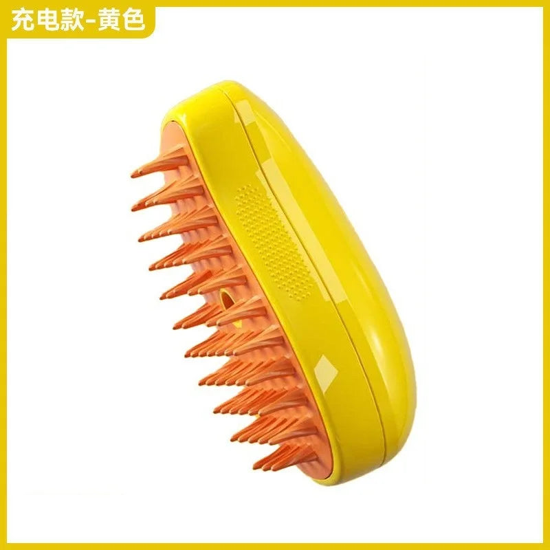 3-in-1 Electric Pet Grooming Steam Brush – Massage, Shedding & Spraying Tool