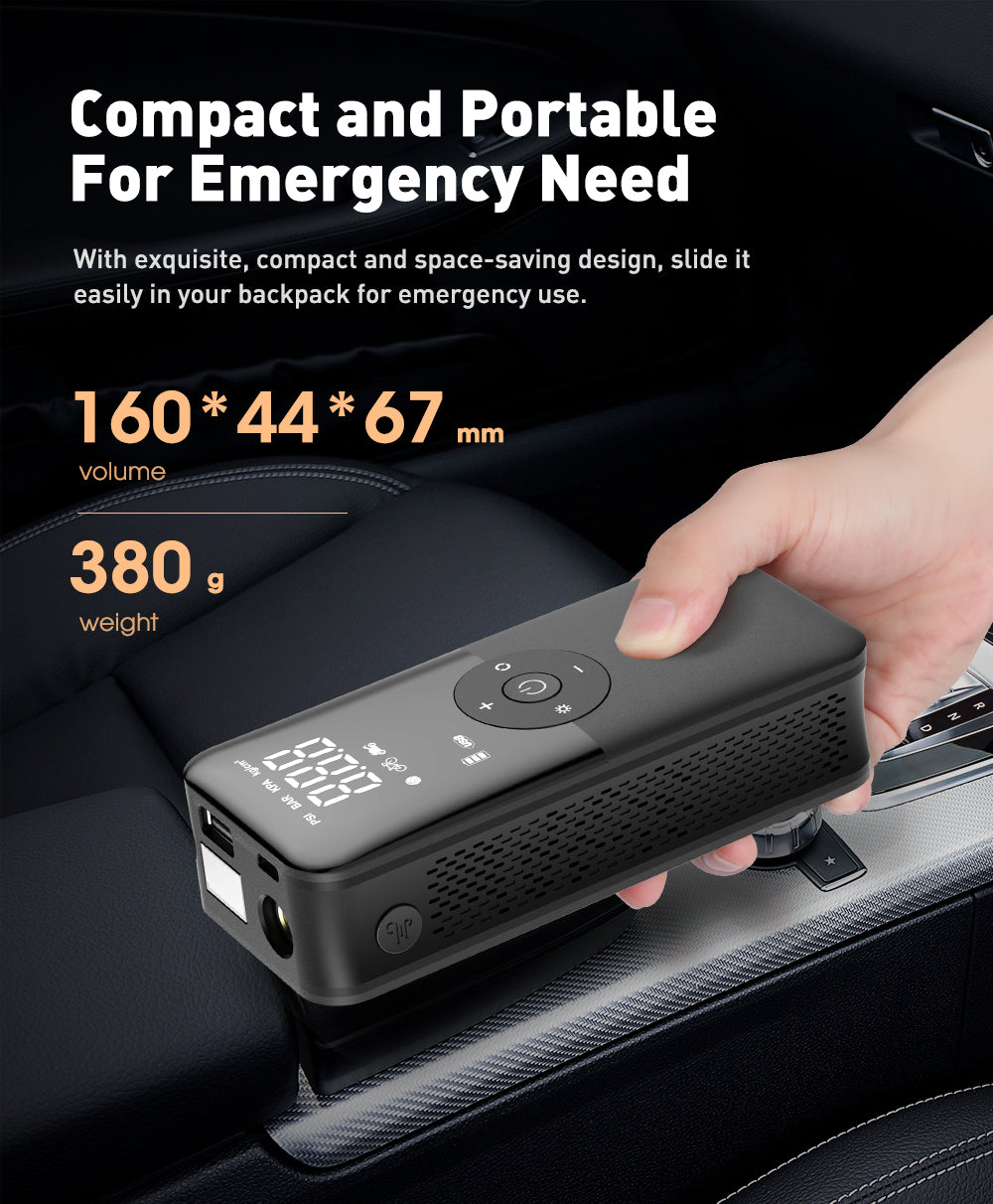 Rechargeable Tire Inflator – Digital Cordless Air Pump for Cars & Bikes
