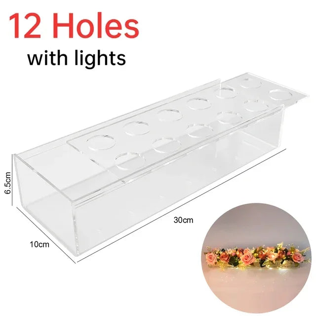 Transparent Flower Vase – Elegant Centerpiece for Dining or Events